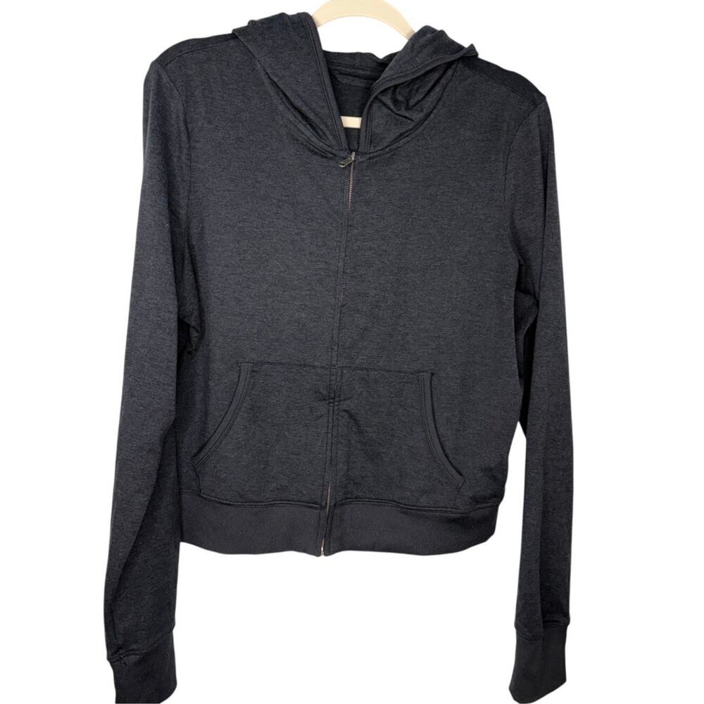 Vuori Halo Mini Full Zip Hoodie Women's Size XL Dark Gray Soft Athleisure